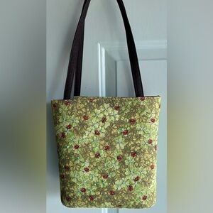 Shamrock and Ladybug Lined Tote Purse W/ Embellishments